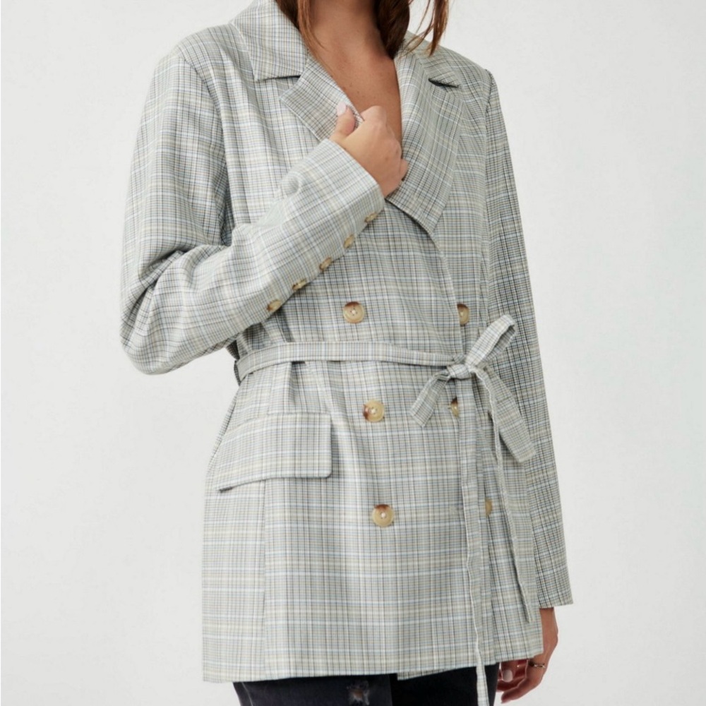 Free People Olivia Neutral Printed Blazer - Picture 3 of 3